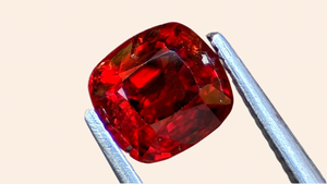 1.32ct Orange-Red Natural Spinel, vibrant and ethically sourced, offering a bold alternative to Burmese ruby for custom fine jewellery.