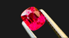 0.42ct neon intense red-pink Burmese spinel, cushion-cut, ethically sourced from Mogok, Myanmar, ideal for custom fine jewellery.