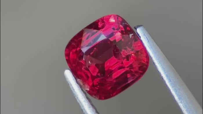 Richly coloured red Mogok spinel, featuring natural inclusions, ideal for bespoke and affordable jewellery designs.