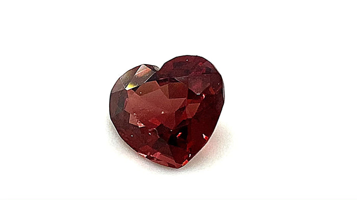 Orangey-Red Heart Shaped Natural Spinel 1ct with Eye-Clean Clarity 