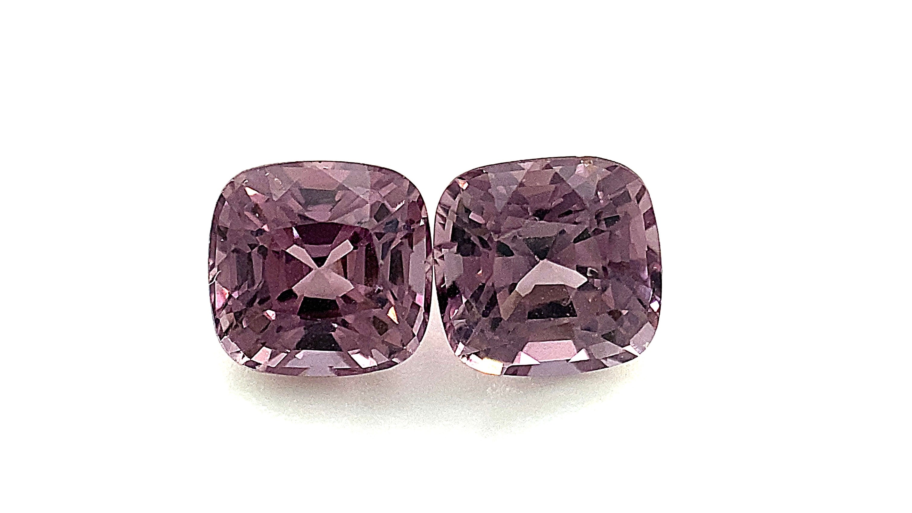 Light Purple Matching Pair Spinel  2ct with Eye Clean Clarity 